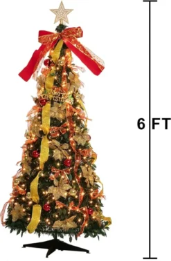 6ft Push Bubble Up Christmas Tree With Lights And Decorations -Christmas Decoration Shop Pull Up Christmas Tree with Accessories 6ft 4 600x919 1