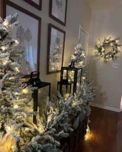 King Of Christmas 24" Queen Flock® Wreath With Warm White LED Lights (Battery Operated) -Christmas Decoration Shop Queen Flock Wreath2