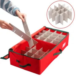 Red Underbed Christmas Ornament Storage Box -Christmas Decoration Shop Red Underbed Christmas Ornament Storage Box 3 1 600x600 1