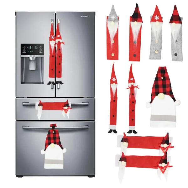 9pcs Gnome Christmas Refrigerator Door Handle Covers 3 9pcs Gnome Christmas Refrigerator Door Handle Covers