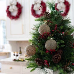 King Of Christmas Rustic Green Glass Ornament (4 Pack) -Christmas Decoration Shop RusticGreen2