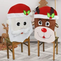 Santa & Dear Decorative Dining Room Chair Covers 10 Santa & Dear Decorative Dining Room Chair Covers -Christmas Decoration Shop Santa And Reindeer Dining Chair Slip Covers 3 result 600x600 1