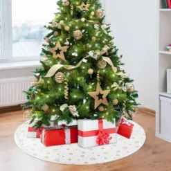 White Soft Plush Faux Fur Christmas Tree Skirt 48in -Christmas Decoration Shop Sequin Tree Skirt 48in 6 result 600x600 1