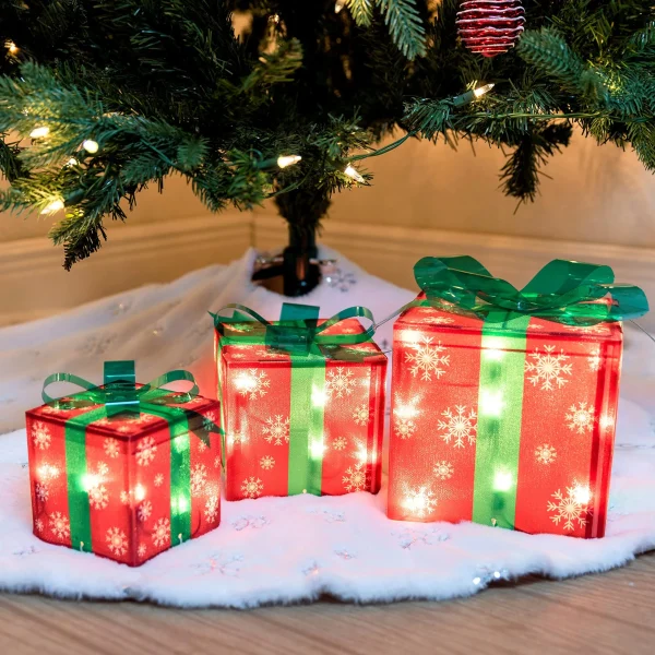 3pcs Snowflakes Light Up Christmas Gift Boxes 8 3pcs Snowflakes Light Up Christmas Gift Boxes - Image 6
