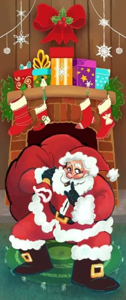 Santa With Gifts Christmas Door Cover 72in X 30in -Christmas Decoration Shop Silent Night Santa Door Cover 2 result