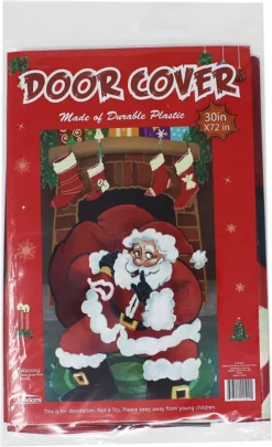 Santa With Gifts Christmas Door Cover 72in X 30in -Christmas Decoration Shop Silent Night Santa Door Cover 4 result 600x984 1