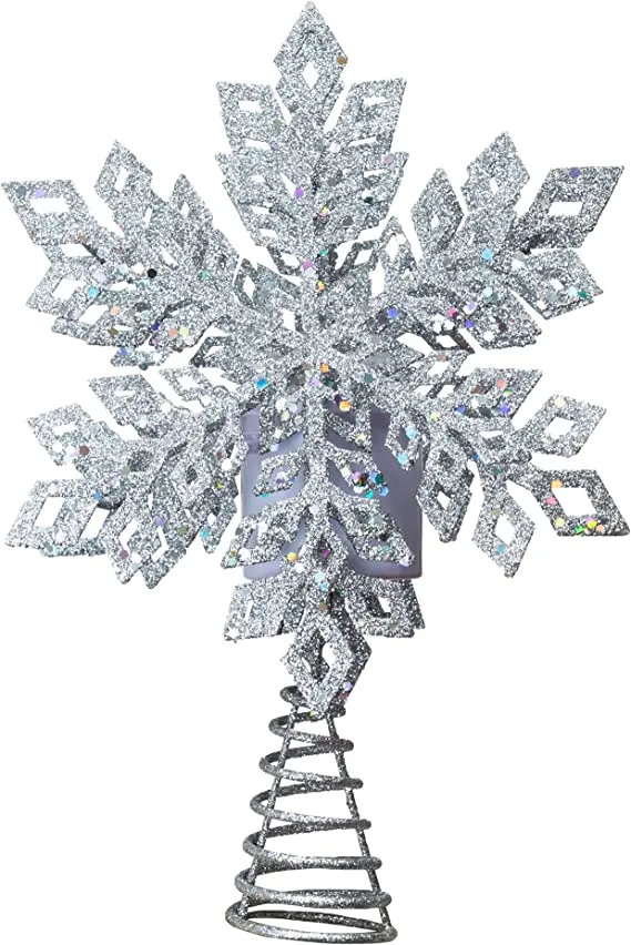 LED Snowflake Tree Topper Lighted W/ White Projector 4 LED Snowflake Tree Topper Lighted W/ White Projector - Image 2