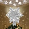 White 3D Snowflake Christmas Tree Topper -Christmas Decoration Shop Silver Snowflake Tree Toppers with White Projector Lights 1 result 600x600 1