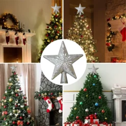 Silver Christmas Tree Star Topper -Christmas Decoration Shop Silver Star Tree Topper with White Snowflake Star Projector Lights 6 result 600x600 1