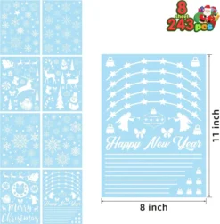 243pcs Christmas Snowflake Window Clings 8 Sheets 10 243pcs Christmas Snowflake Window Clings 8 Sheets -Christmas Decoration Shop Snowflakes Window Clings 243 Pcs 3 result 600x613 1