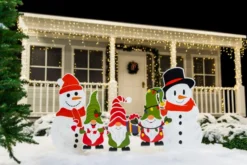 5pcs Snowman And Gnomes Christmas Yard Signs Decor