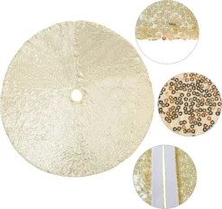 Gold Sequin Christmas Tree Skirt 48in -Christmas Decoration Shop Sparkly Sequin Tree Skirt Gold 48in 3 result 600x565 1