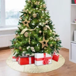 Gold Sequin Christmas Tree Skirt 48in -Christmas Decoration Shop Sparkly Sequin Tree Skirt Gold 48in 6 result 600x600 1