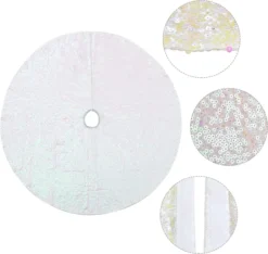 White Sequin Christmas Tree Skirt 48in 11 White Sequin Christmas Tree Skirt 48in -Christmas Decoration Shop Sparkly Silver Sequin Christmas Tree Skirt 8in 4 result 600x568 1