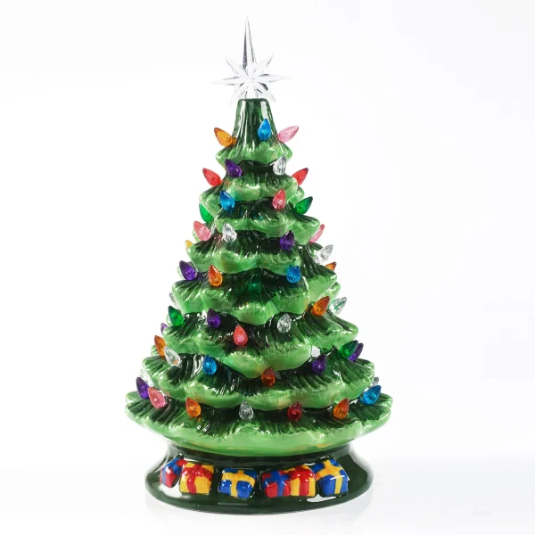 Pre Lit Ceramic Tabletop Christmas Tree 15in 3 Pre Lit Ceramic Tabletop Christmas Tree 15in