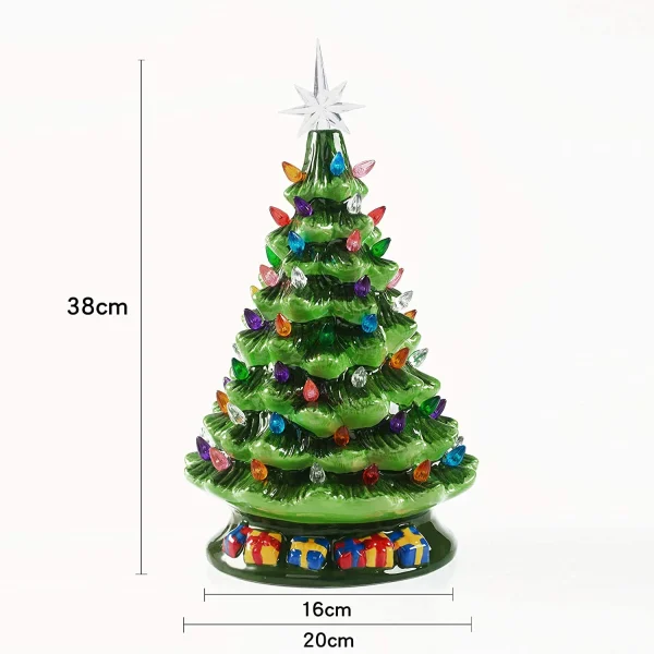 Pre Lit Ceramic Tabletop Christmas Tree 15in 6 Pre Lit Ceramic Tabletop Christmas Tree 15in - Image 4