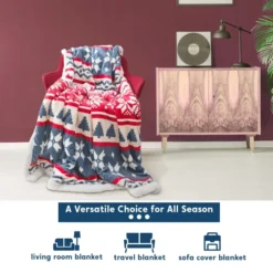 Twin Size Cozy Fleece Christmas Throw Blanket -Christmas Decoration Shop Throw Blanket 4 result 600x600 1