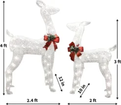 130 LED Warm White Reindeer Yard Decorations -Christmas Decoration Shop Tinsel Doe and Fawn LED Yard Lights 2 600x522 1