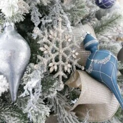 King Of Christmas Winter Wonderland 15-Piece Glass Ornament Set (Blue And Gray) -Christmas Decoration Shop WinterWonderland15Pack