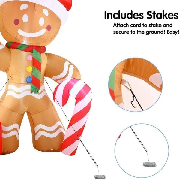 8ft Christmas Inflatable Gingerbread Man Yard Décor 6 8ft Christmas Inflatable Gingerbread Man Yard Décor - Image 4