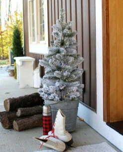 King Of Christmas 3' King Flock® Artificial Christmas Tabletop Tree Unlit -Christmas Decoration Shop tabletop artificial christmas trees